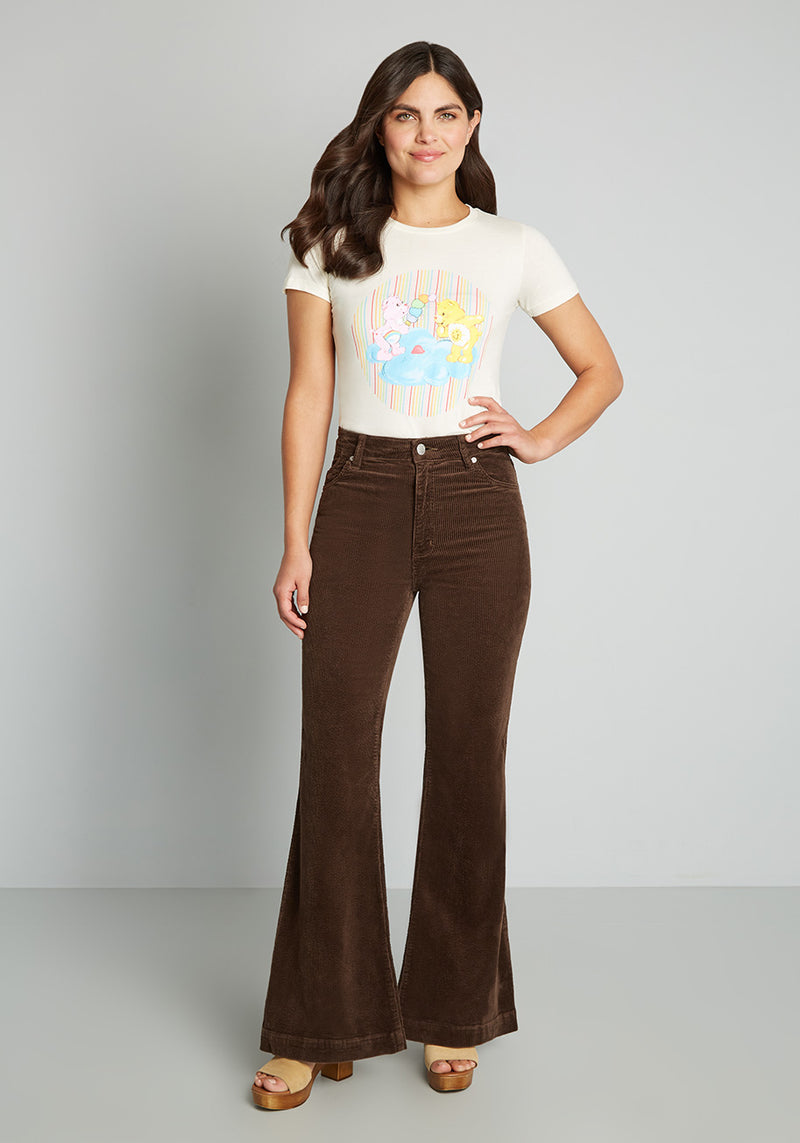 Corduroy trousers with elastic waist - Woman | MANGO OUTLET India